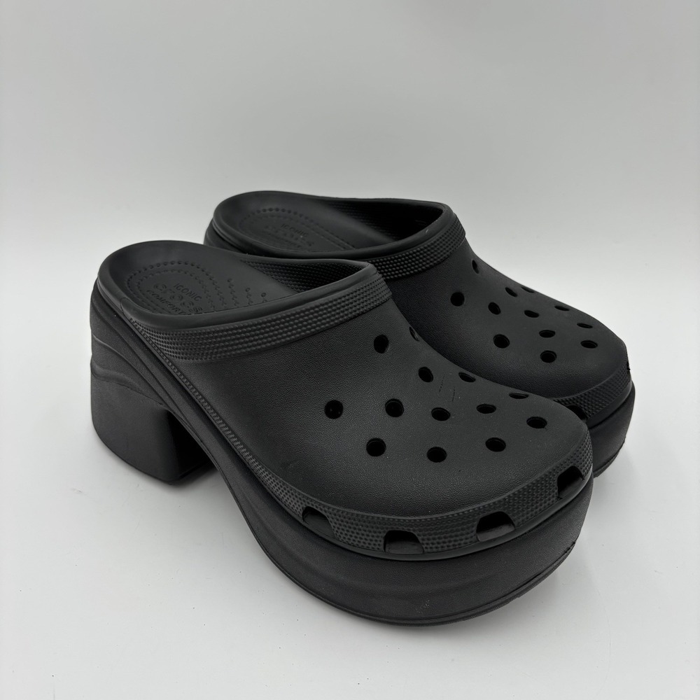 Crocs Siren Clog Shoes Womens Size 10 Black Platform Block Heel Chunky Y2K Bratz